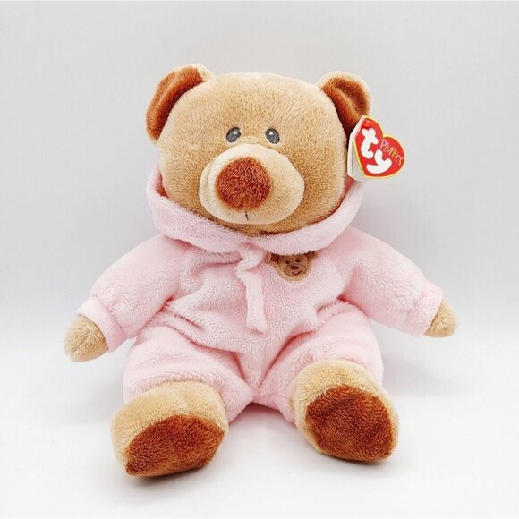 Ty Pluffies Baby Pink Bear 2014 Plush 10" w/Hangtag - Picture 1 of 5